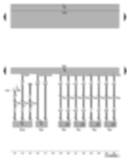 Wiring Diagram  VW GOLF 2008 - Engine control unit - intake manifold flap potentiometer - engine speed sender - injectors