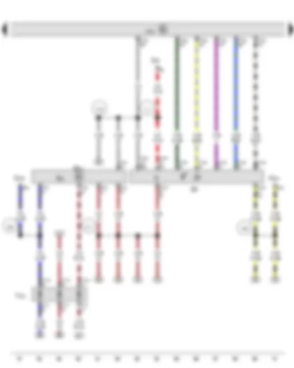 Электросхемa  VW GOLF 2013 - Переключатель освещения - Регулятор яркости подсветки выключателей и комбинации приборов - Блок управления бортовой сети