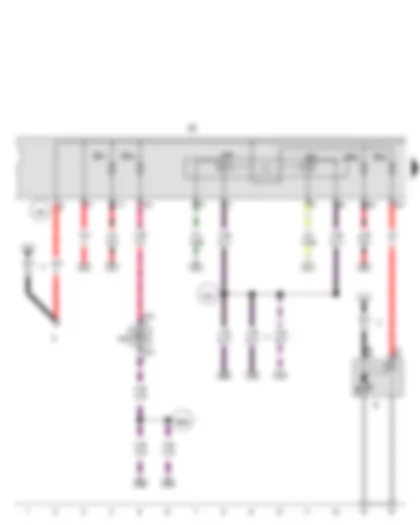 Wiring Diagram  VW GOLF 2013 - Starter - Battery monitor control unit - Starter relay 1 - Starter relay 2 - Fuse holder B