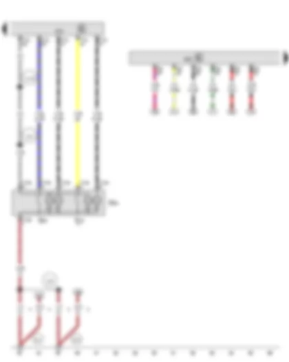 Wiring Diagram  VW GOLF 2013 - Switch module 1 in centre console - Onboard supply control unit - Engine control unit