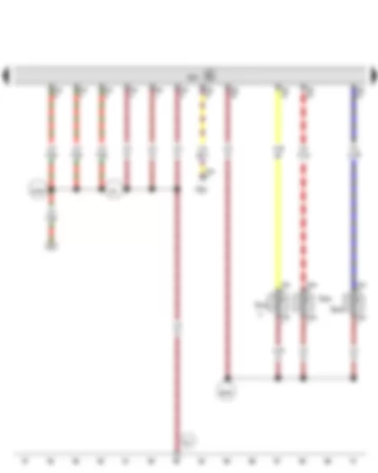 Wiring Diagram  VW GOLF 2013 - Exhaust gas temperature sender 3 - Exhaust gas temperature sender 4 - Engine control unit - Radiator fan