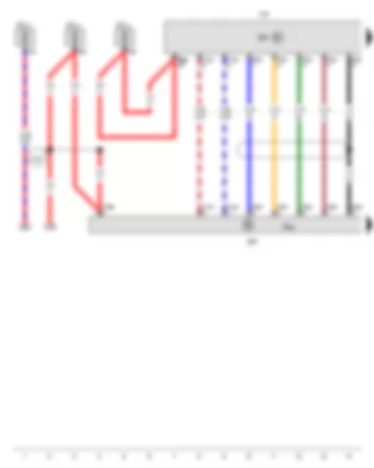Wiring Diagram  VW GOLF 2015 - Multimedia system operating unit - Display unit for front information display and operating unit control unit - Control unit 1 for information electronics