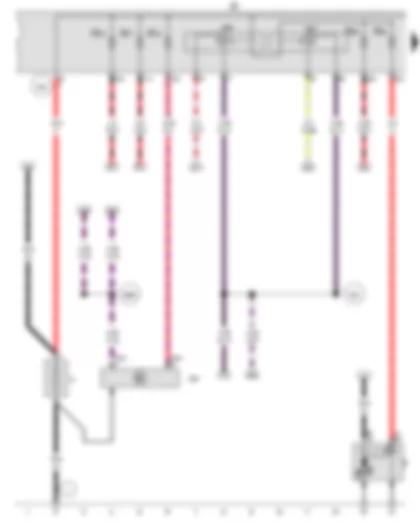 Wiring Diagram  VW GOLF 2015 - Starter - Battery monitor control unit - Starter relay 1 - Starter relay 2 - Fuse holder B