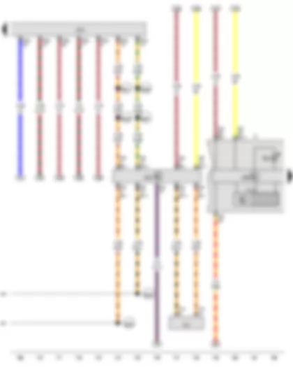 Wiring Diagram  VW GOLF 2010 - Multifunction indicator - Control unit in dash panel insert - Onboard supply control unit - Data bus diagnostic interface