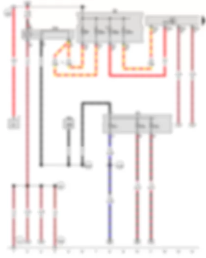 Wiring Diagram  VW GOLF 2011 - Terminal 15 voltage supply relay - Fuse holder B - Fuse holder C