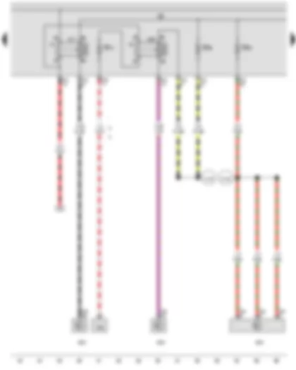 Wiring Diagram  VW GOLF 2010 - Main relay - Additional coolant pump relay - Fuse holder B - Fuse 15 on fuse holder B - Fuse 28 on fuse holder B - Fuse 29 on fuse holder B