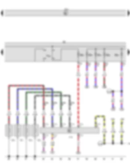 Wiring Diagram  VW GOLF 2011 - Automatic glow period control unit - Glow plug 1 - Glow plug 2 - Glow plug 3 - Glow plug 4 - Fuse holder B - Push-in bridge