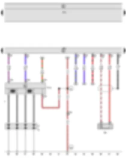 Wiring Diagram  VW GOLF 2010 - Knock sensor 1 - Engine control unit - Ignition transformer - Spark plugs