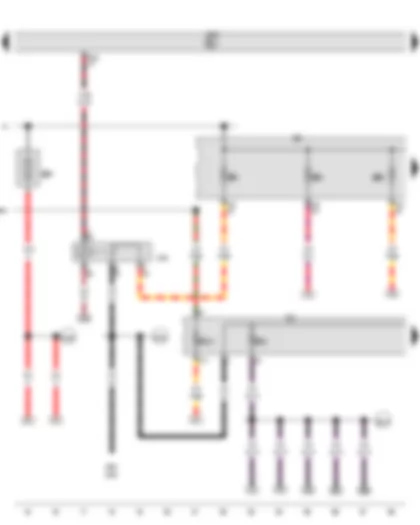 Wiring Diagram  VW GOLF 2011 - Terminal 15 voltage supply relay - Fuse holder B - Fuse holder C - Fuse 5 in fuse holder A