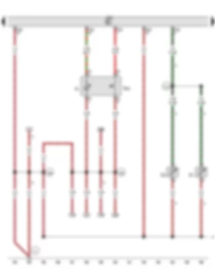 Wiring Diagram  VW GOLF 2011 - Hazard warning lights button - Left washer jet heater element - Right washer jet heater element