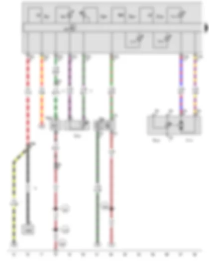 Wiring Diagram  VW GOLF 2011 - High-pressure sender - Centre vent temperature sender - Air conditioning system control unit - Air conditioner compressor regulating valve - Air recirculation flap control motor