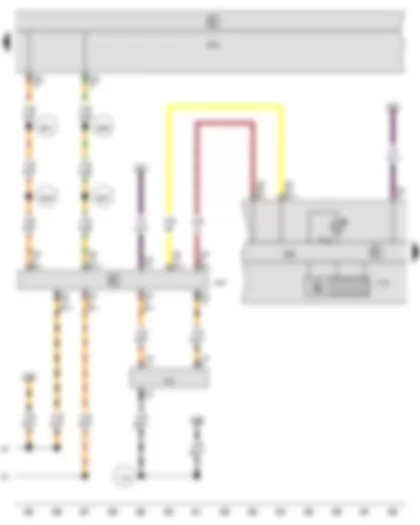 Wiring Diagram  VW GOLF 2012 - Multifunction indicator - Control unit in dash panel insert - Onboard supply control unit - Data bus diagnostic interface - Electronic power control fault lamp