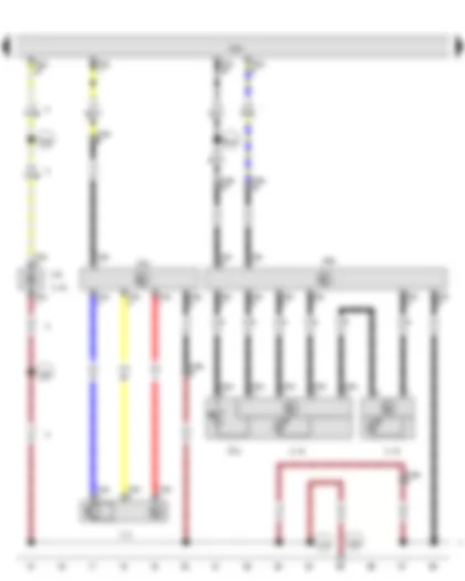 Wiring Diagram  VW GOLF 2011 - Left gas discharge bulb control unit - Left gas discharge (xenon) bulb - Left fog light bulb - Left cornering light bulb - Left LED module for daytime running light and side light