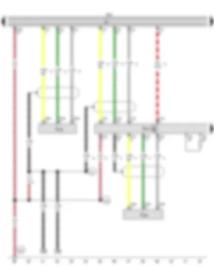 Wiring Diagram  VW GOLF 2011 - Control unit with display for radio and navigation - Radio - Connection for external audio sources - Interface for external multimedia unit