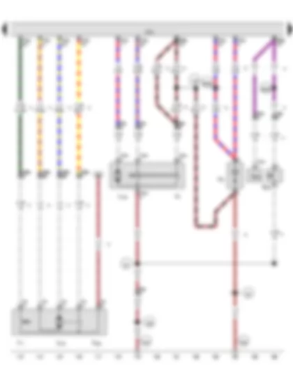 Wiring Diagram  VW GOLF 2012 - Rear lid handle release button - Luggage compartment light switch - Rear right door contact switch - Rear right central locking lock unit - Rear lid release motor - Rear right door central locking motor - lock - Luggage compartment light