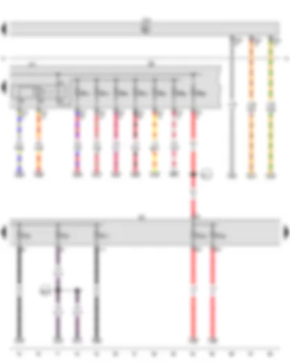 Wiring Diagram  VW GOLF 2012 - Terminal 30 voltage supply relay - Onboard supply control unit - Fuse holder B - Fuse holder C