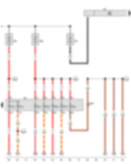 Wiring Diagram  VW GOLF 2012 - Power and control electronics for electric drive - Fuse 1 in fuse holder A - Fuse 5 in fuse holder A - Fuse 6 in fuse holder A - Fuse holder C