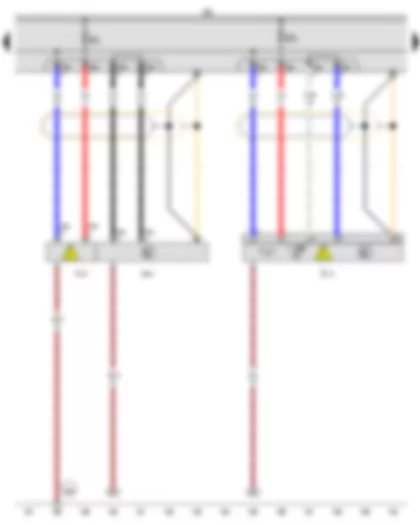 Wiring Diagram  VW GOLF 2011 - Control unit for air conditioning compressor - Connection and distribution box 1 - High-voltage heater (PTC)