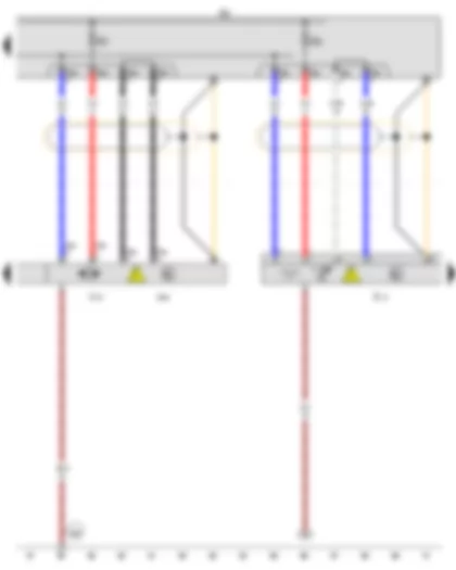 Wiring Diagram  VW GOLF 2011 - Control unit for air conditioning compressor - Connection and distribution box 1 - High-voltage heater (PTC)