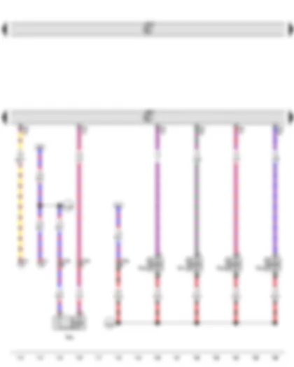 Wiring Diagram  VW GOLF 2013 - Engine control unit - Injector - cylinder 1 - Injector - cylinder 2 - Injector - cylinder 3 - Injector - cylinder 4 - Activated charcoal filter solenoid valve 1