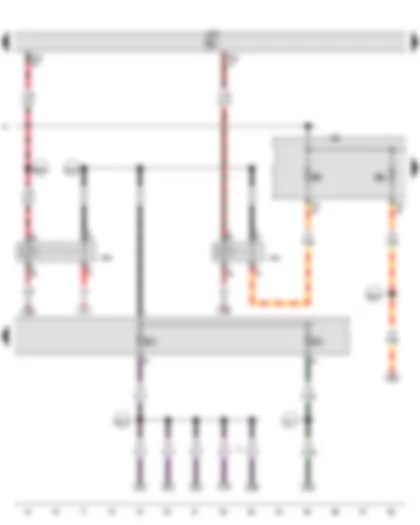 Wiring Diagram  VW GOLF 2013 - Terminal 15 voltage supply relay - Terminal 50 voltage supply relay - Fuse holder B - Fuse 2 on fuse holder C - Fuse 4 on fuse holder C