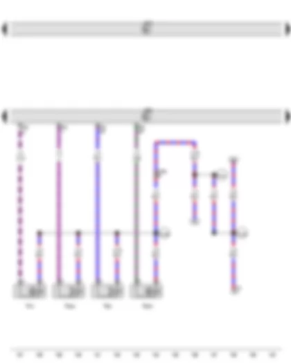 Wiring Diagram  VW GOLF 2013 - Engine control unit - Charge pressure control solenoid valve - Activated charcoal filter solenoid valve 1 - Camshaft control valve 1 - Turbocharger air recirculation valve