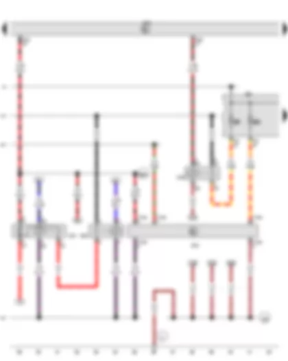 Wiring Diagram  VW GOLF 2013 - Terminal 15 voltage supply relay - Voltage stabiliser - Starter relay 1 - Starter relay 2 - Fuse holder B