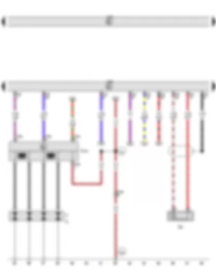 Wiring Diagram  VW GOLF 2013 - Knock sensor 1 - Engine control unit - Ignition transformer - Spark plugs
