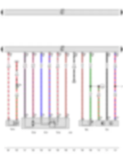 Wiring Diagram  VW GOLF 2013 - Hall sender - Coolant temperature sender - Throttle valve module - Engine control unit - Fuel pressure regulating valve