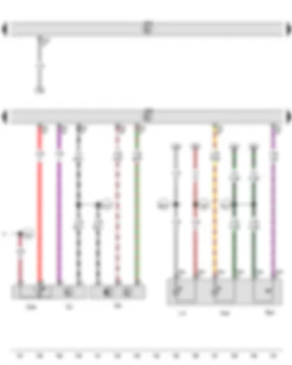 Wiring Diagram  VW GOLF 2013 - Start/Stop operation button - Engine speed sender - Charge pressure sender - Intake air temperature sender 2 - Engine control unit
