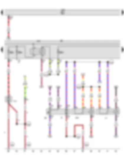 Wiring Diagram  VW GOLF 2013 - Fuel gauge sender - Fuel system pressurisation pump - Fuel pump relay - Additional coolant pump relay - Fuel supply relay - Fuse holder B - Secondary air pump motor