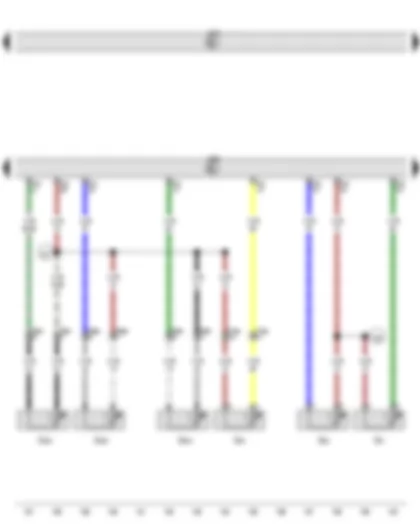 Wiring Diagram  VW GOLF 2013 - Coolant temperature sender - Fuel temperature sender - Radiator outlet coolant temperature sender - Exhaust gas temperature sender 1 - Exhaust gas temperature sender 3 - Exhaust gas temperature sender 4 - Engine control unit