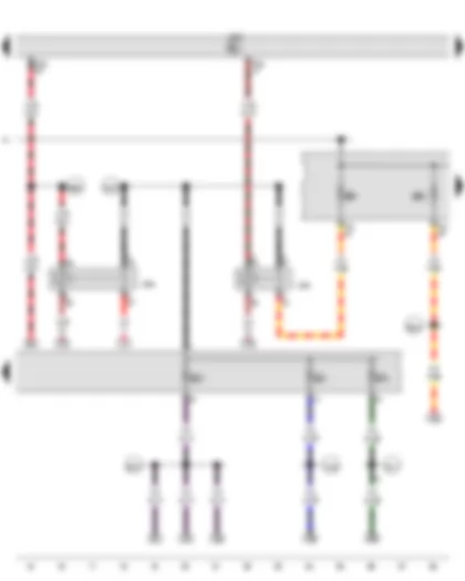 Wiring Diagram  VW GOLF 2013 - Terminal 15 voltage supply relay - Terminal 50 voltage supply relay - Fuse 1 on fuse holder C - Fuse 2 on fuse holder C - Fuse 4 on fuse holder C