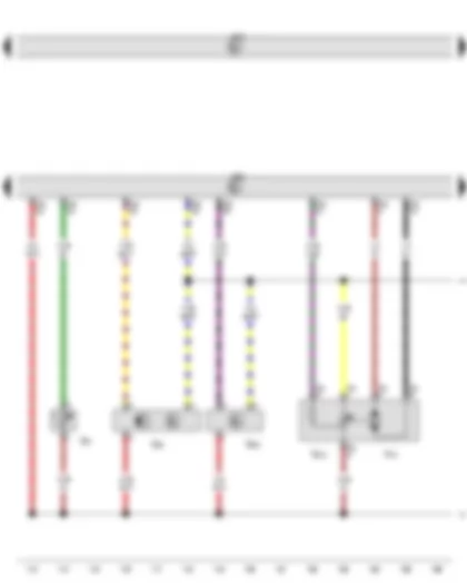 Wiring Diagram  VW GOLF 2013 - Engine speed sender - Fuel temperature sender - Exhaust gas recirculation potentiometer - Position sender for charge pressure positioner - Engine control unit - Exhaust gas recirculation valve