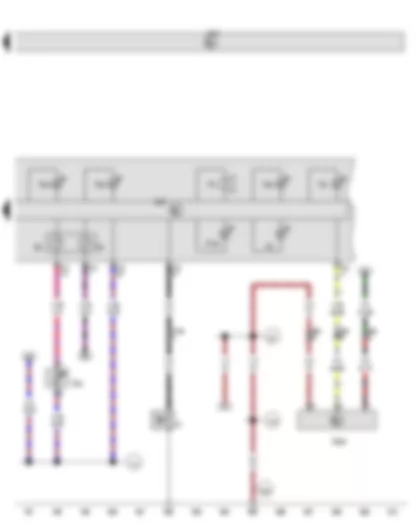 Wiring Diagram  VW GOLF 2013 - Oil pressure switch - Fuel gauge - Coolant temperature gauge - Coolant shortage indicator sender - Oil level and oil temperature sender - Control unit in dash panel insert - Glow period warning lamp - Diesel particulate filter warning lamp