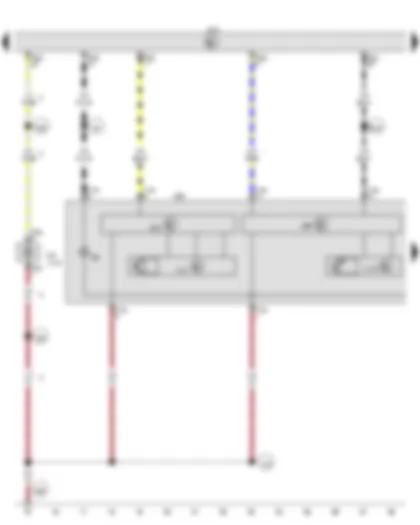 Wiring Diagram  VW GOLF 2011 - Left gas discharge bulb control unit - Onboard supply control unit - Left gas discharge (xenon) bulb - Left fog light bulb - Left cornering light bulb - Left LED module for daytime running light and side light - Front left turn signal bulb