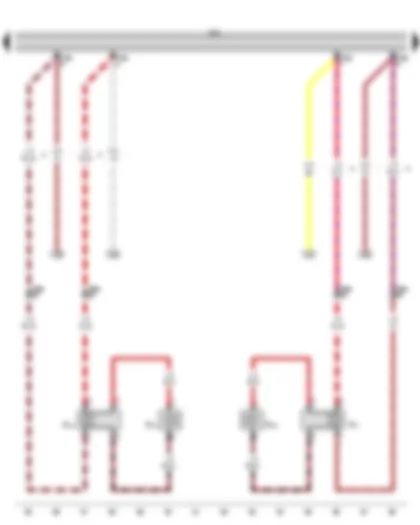 Wiring Diagram  VW GOLF 2012 - Control unit with display for radio and navigation - Rear left treble loudspeaker - Rear left bass loudspeaker - Rear right treble loudspeaker - Rear right bass loudspeaker