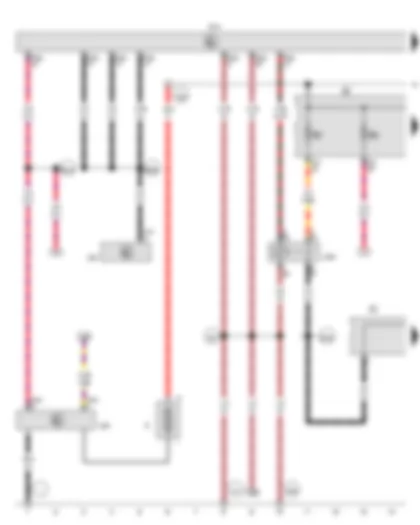 Wiring Diagram  VW GOLF 2013 - Battery - Terminal 15 voltage supply relay - Battery monitor control unit - Onboard supply control unit - Fuse holder B - Fuse holder C