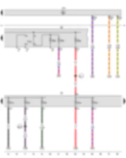 Wiring Diagram  VW GOLF 2013 - Onboard supply control unit - Fuse holder B - Fuse holder C - Push-in bridge
