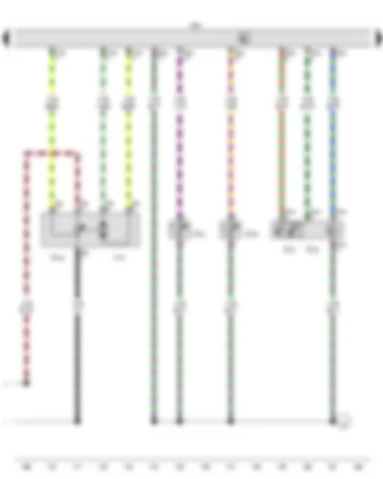 Wiring Diagram  VW GOLF 2013 - Sunlight penetration photosensor - Sunlight penetration photosensor 2 - Left vent temperature sender - Right vent temperature sender - Climatronic control unit - Defroster flap control motor