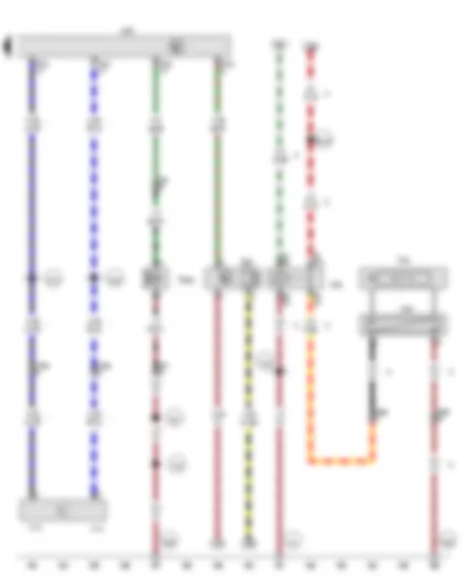Wiring Diagram  VW GOLF 2013 - Solar cells - High-pressure sender - Coolant pump relay - Climatronic control unit - Solar operation control unit