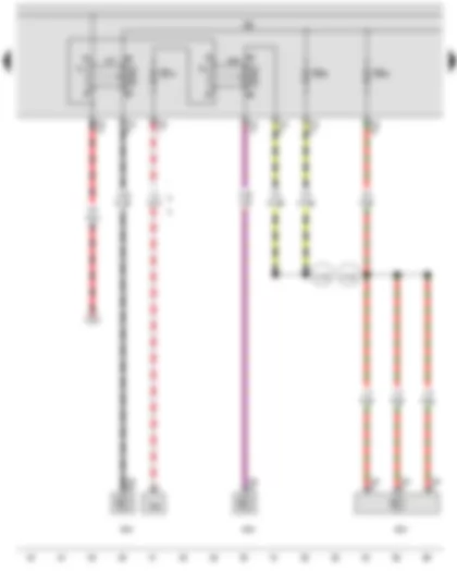 Wiring Diagram  VW GOLF 2012 - Main relay - Additional coolant pump relay - Fuse holder B - Fuse 15 on fuse holder B - Fuse 28 on fuse holder B - Fuse 29 on fuse holder B