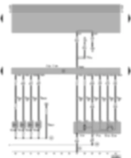 Wiring Diagram  VW GOLF 1996 - Control unit for injection system - injectors - throttle valve positioner - idle switch - throttle positioner potentiometer