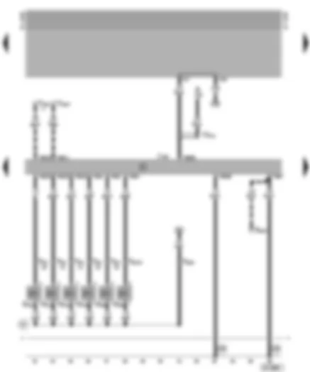 Wiring Diagram  VW GOLF 1997 - Motronic control unit - injectors