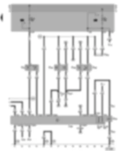 Wiring Diagram  VW GOLF 1998 - Magnetic coupling - coolant fan control unit - pressure switch for air conditioning system