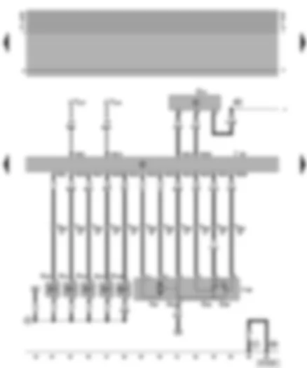 Wiring Diagram  VW GOLF 2000 - Simos control unit - injectors - air mass meter - throttle valve control part - intake manifold change-over valve