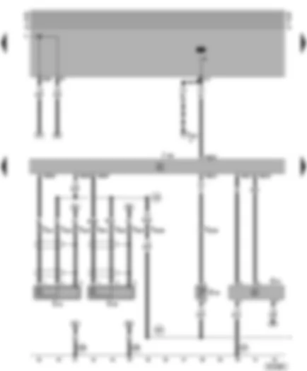 Wiring Diagram  VW GOLF 1998 - Motronic control unit - knock sensors - throttle valve potentiometer - intake air temperature sender - air mass meter