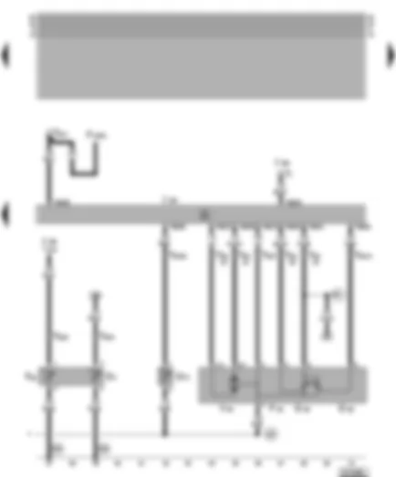 Wiring Diagram  VW GOLF 1998 - Motronic control unit - coolant temperature gauge sender - coolant temperature sender - throttle valve control part