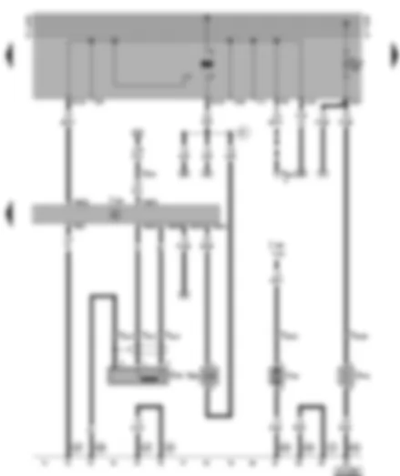 Wiring Diagram  VW GOLF 1996 - Motronic control unit - engine speed sender - activated charcoal filter system solenoid valve - heater element crankcase breather - coolant circulation pump