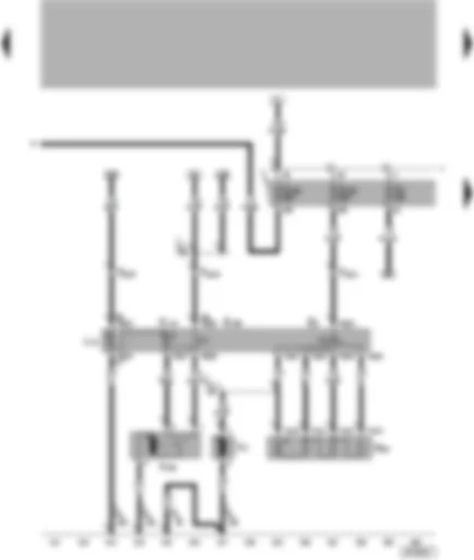 Wiring Diagram  VW GOLF 1999 - Fresh air blower switch - fresh air/air recirculation flap switch - fresh air blower - fresh air and air recirculation flap control motor